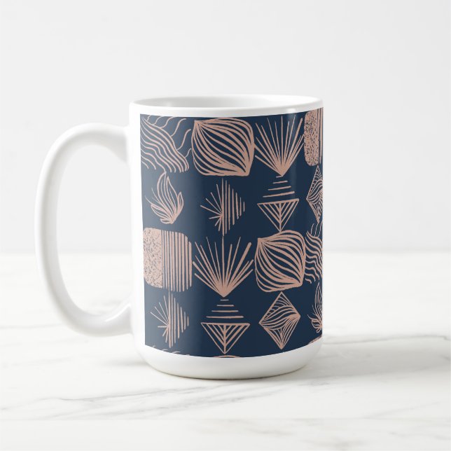 Karibischer Stammbaum: Navy Blue, Pink Kaffeetasse (Links)