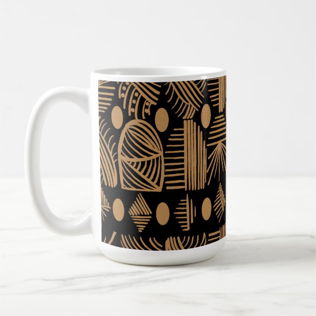 Karibischer Stammbaum: Schwarz, Gold Kaffeetasse (Links)