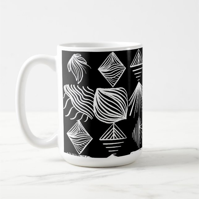 Karibischer Stammbaum - Schwarz & Weiß, Kaffeetasse (Links)