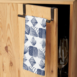 Karibischer Stammbaum: Weiß, Navy Blue Geschirrtuch