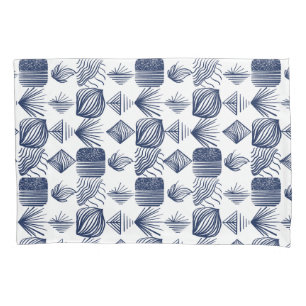 Karibischer Stammbaum: Weiß, Navy Blue Kissenbezug