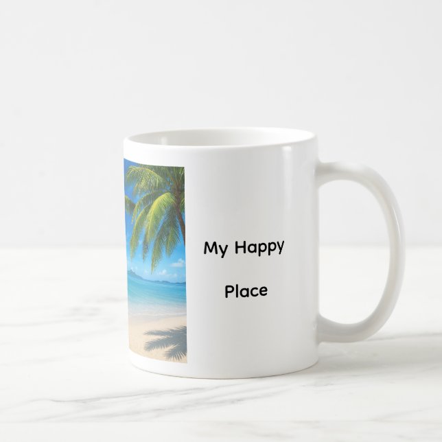 Karibischer Strand mein glücklicher Ort Kaffeetasse (Rechts)