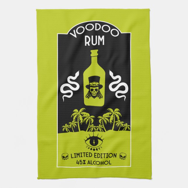 Karibischer Voodoo Rum Geschirrtuch (Vertikal)
