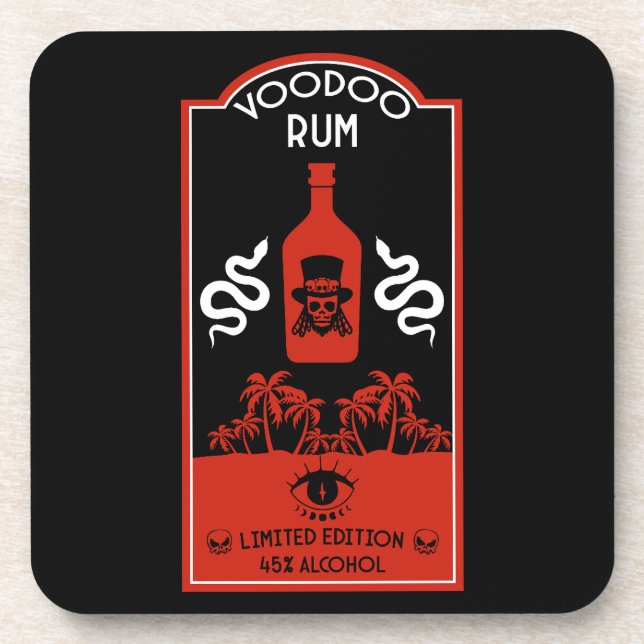Karibischer Voodoo Rum Getränkeuntersetzer (Vorderseite)
