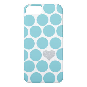Karibisches blaues Polka-Punkt-silbernes Case-Mate iPhone Hülle