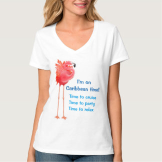 Karibisches Flamingo-Kreuzen T-Shirt