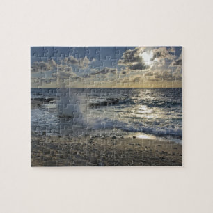 Karibisches Meer, Cayman Islands. Brechende Wellen Puzzle