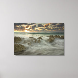 Karibisches Meer, Kaimaninseln. Brandwellen 3 Leinwanddruck