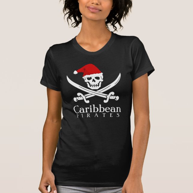 Karibisches Meer kapert Weihnachtsscull-Shirt für T-Shirt (Vorderseite)