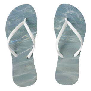 Karibisches Wasser Abstract Blau Natur Flip Flops