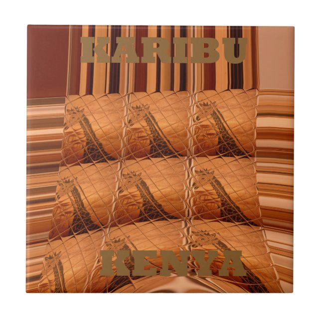 Karibu Giraffe Hakuna Matata Chic Modern Art Col Fliese (Vorderseite)
