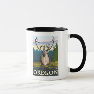 Karibu im wilden Vintagen Reise-Plakat Tasse