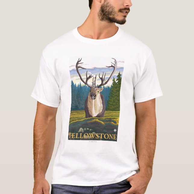 Karibu im wilden - Yellowstone-Staatsangehöriger T-Shirt (Vorderseite)