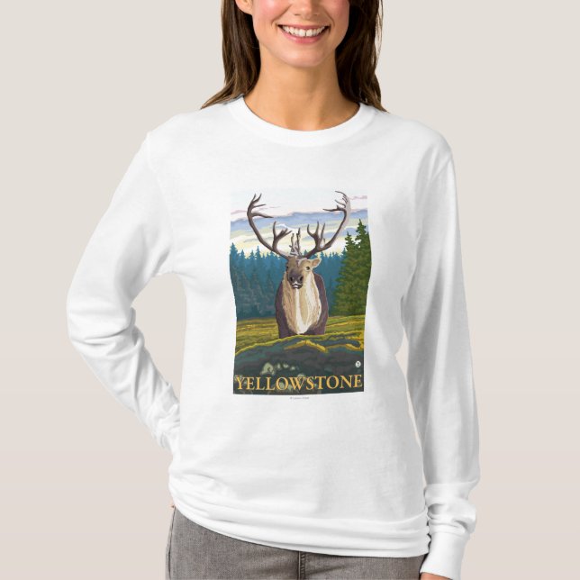 Karibu im wilden - Yellowstone-Staatsangehöriger T-Shirt (Vorderseite)