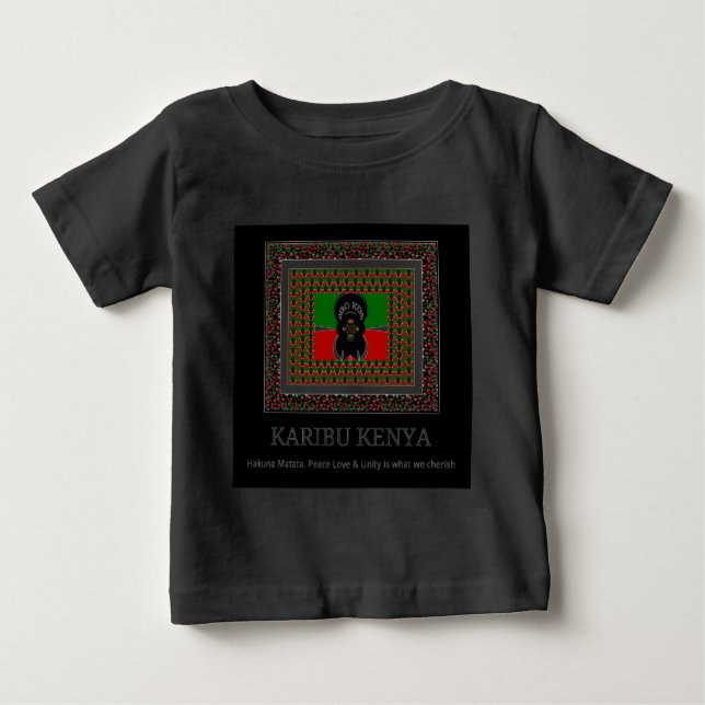 Karibu Kenya: Vibrant National Flag Colors Hakuna Baby T-shirt (Vorderseite)