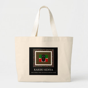 Karibu Kenya: Vibrant National Flag Colors Hakuna Jumbo Stoffbeutel