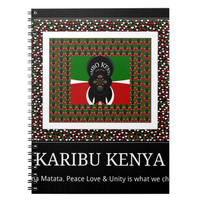 Karibu Kenya: Vibrant National Flag Colors Hakuna Notizblock (Vorderseite)