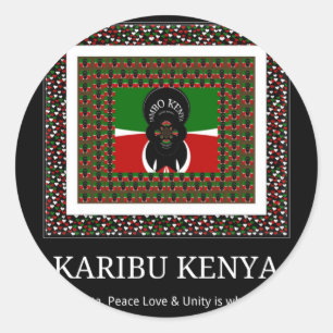 Karibu Kenya: Vibrant National Flag Colors Hakuna Runder Aufkleber