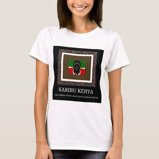 Karibu Kenya: Vibrant National Flag Colors Hakuna T-Shirt (Vorderseite)