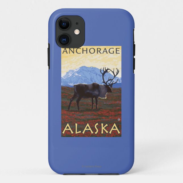Karibu-Szene - Anchorage, Alaska Case-Mate iPhone Hülle (Rückseite)