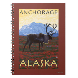 Karibu-Szene - Anchorage, Alaska Notizblock