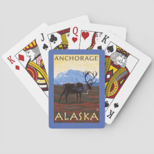 Karibu-Szene - Anchorage, Alaska Spielkarten