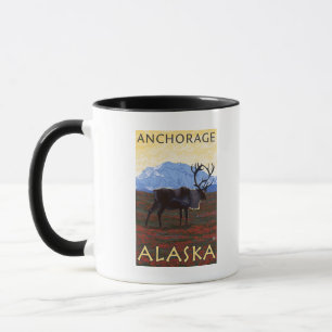 Karibu-Szene - Anchorage, Alaska Tasse