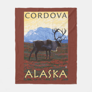 Karibu-Szene - Cordova, Alaska Fleecedecke