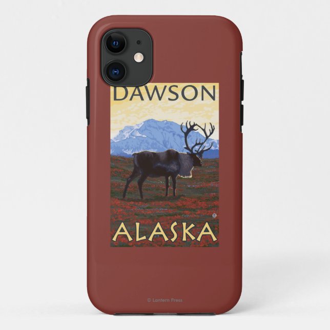 Karibu-Szene - Dawson, Alaska Case-Mate iPhone Hülle (Rückseite)