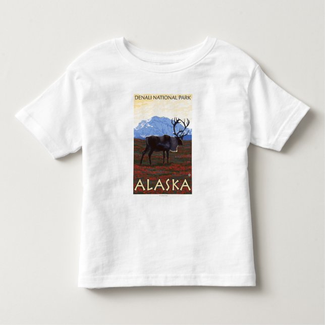 Karibu-Szene - Denali Nationalpark, Alaska Kleinkind T-shirt (Vorderseite)
