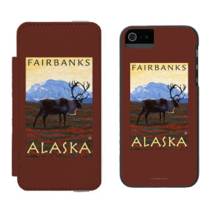 Karibu-Szene - Fairbanks, Alaska Incipio Watson™ iPhone 5 Geldbörsen Hülle