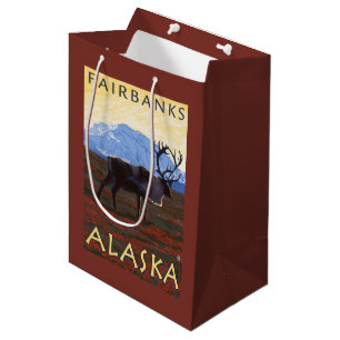 Karibu-Szene - Fairbanks, Alaska Mittlere Geschenktüte
