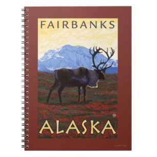Karibu-Szene - Fairbanks, Alaska Notizblock