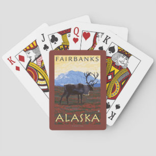 Karibu-Szene - Fairbanks, Alaska Spielkarten