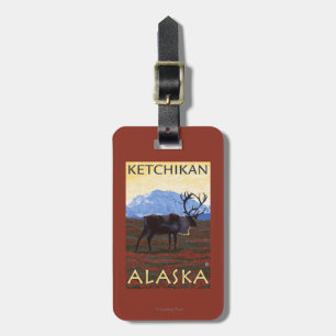 Karibu-Szene - Ketchikan, Alaska Gepäckanhänger
