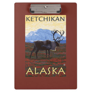 Karibu-Szene - Ketchikan, Alaska Klemmbrett