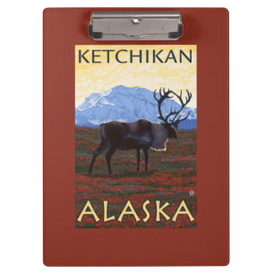 Karibu-Szene - Ketchikan, Alaska Klemmbrett