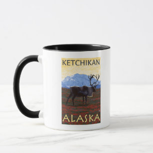 Karibu-Szene - Ketchikan, Alaska Tasse