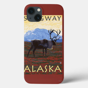 Karibu-Szene - Skagway, Alaska iPhone 13 Hülle