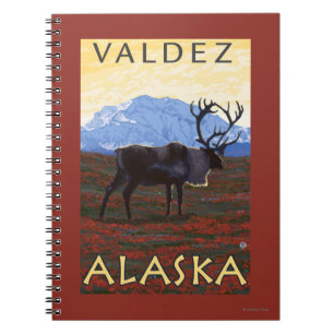 Karibu-Szene - Valdez, Alaska Notizblock