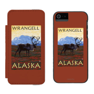 Karibu-Szene - Wrangell, Alaska Incipio Watson™ iPhone 5 Geldbörsen Hülle