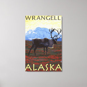 Karibu-Szene - Wrangell, Alaska Leinwanddruck