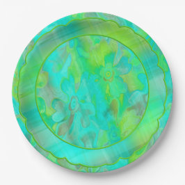 Kariert-2-Scallop-Papierplatte in grungy-lackierte Pappteller