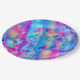 Kariert-4-Scallop- Pappteller