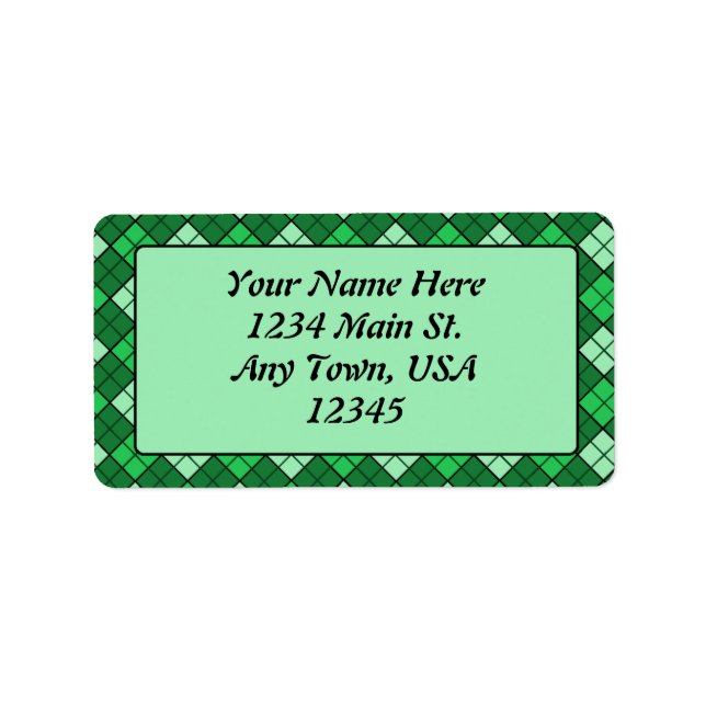 Kariert Adressaufkleber (Vorne)