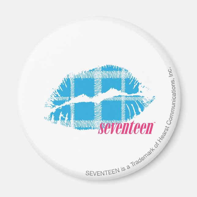 Kariert Aqua Magnet (Vorne)