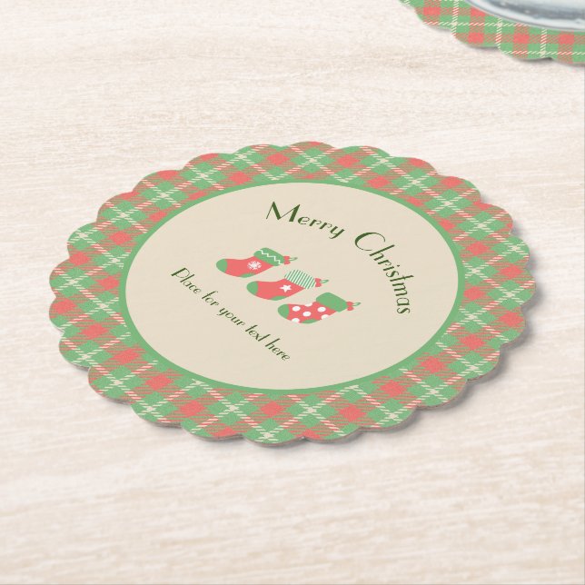 Kariert auf Weihnachten grüner Basis Untersetzer (angewinkelt)