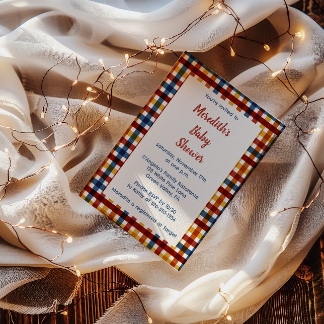 Kariert Baby Boy Dusche Einladung (Von Creator hochgeladen)