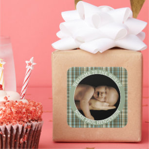 Kariert Baby Boy Foto Stickers