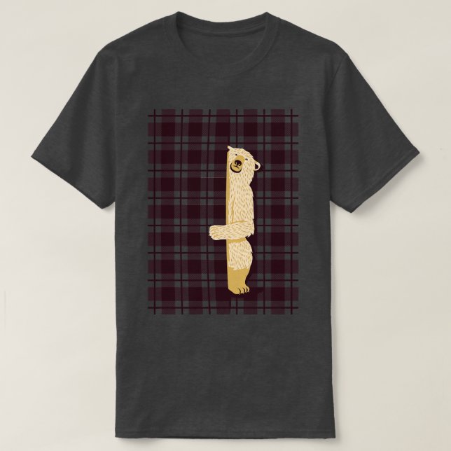 Kariert Bear Lumberjack Osos T-Shirt (Design vorne)